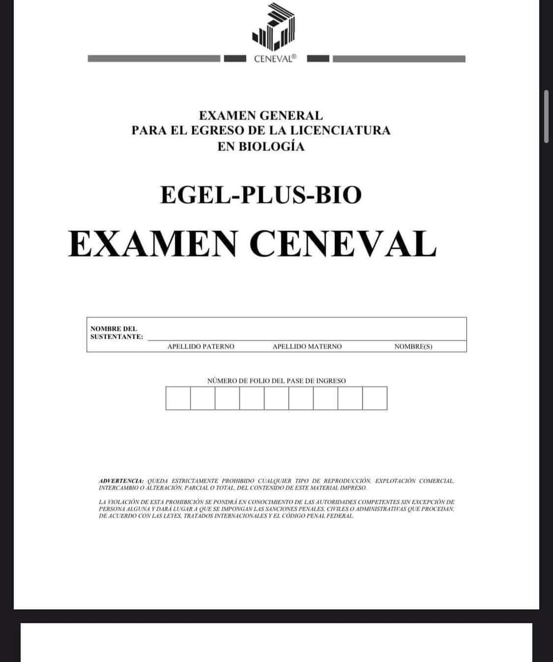 Guía Ceneval Egel Plus Biología