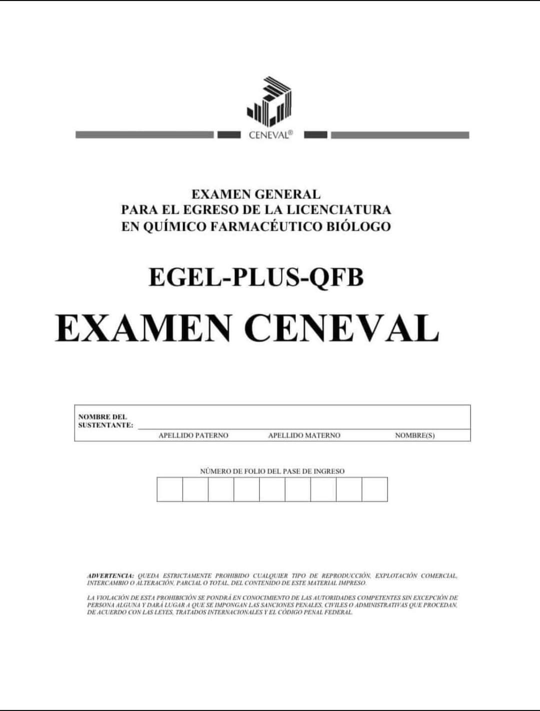 Guía Ceneval Egel Plus Químico Fármaco Biólogo